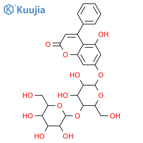 5,7-Dihydroxy-4-phenyl-2H-1-benzopyran-2-one; 7-O-[β-D-Glucopyranosyl-(1→4)-β-D-galactopyranoside] structure
