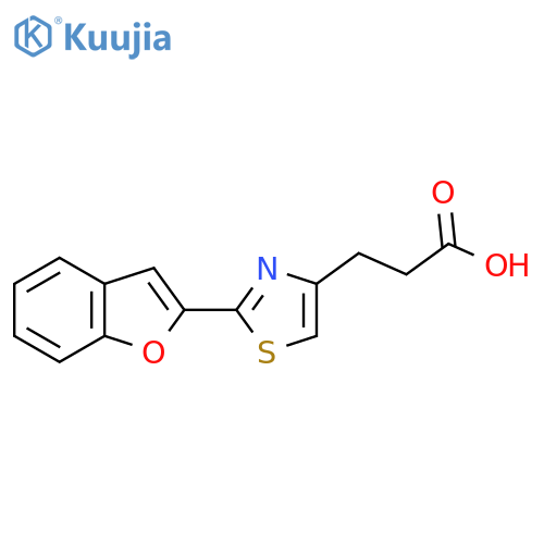 3-2-(1-benzofuran-2-yl)-1,3-thiazol-4-ylpropanoic acid structure