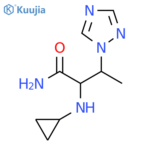 2-(cyclopropylamino)-3-(1H-1,2,4-triazol-1-yl)butanamide structure