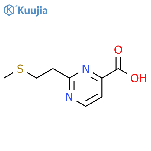 4-Pyrimidinecarboxylic acid, 2-[2-(methylthio)ethyl]- structure