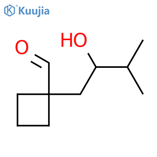 1-(2-Hydroxy-3-methylbutyl)cyclobutane-1-carbaldehyde structure