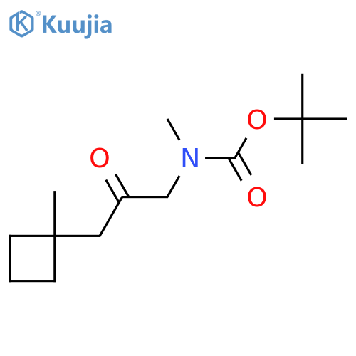 tert-butyl N-methyl-N-[3-(1-methylcyclobutyl)-2-oxopropyl]carbamate structure