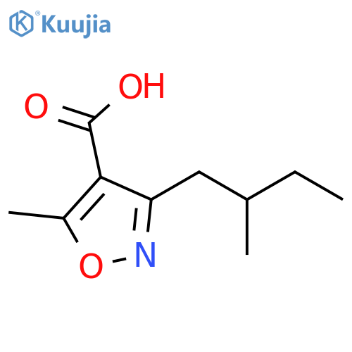 4-Isoxazolecarboxylic acid, 5-methyl-3-(2-methylbutyl)- structure