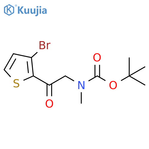 Carbamic acid, N-[2-(3-bromo-2-thienyl)-2-oxoethyl]-N-methyl-, 1,1-dimethylethyl ester structure