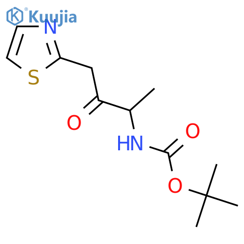 tert-butyl N-[3-oxo-4-(1,3-thiazol-2-yl)butan-2-yl]carbamate structure