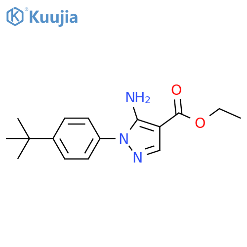 ethyl 5-amino-1-(4-tert-butylphenyl)-1H-pyrazole-4-carboxylate structure