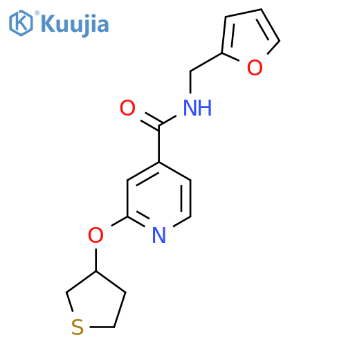 N-(furan-2-ylmethyl)-2-((tetrahydrothiophen-3-yl)oxy)isonicotinamide structure