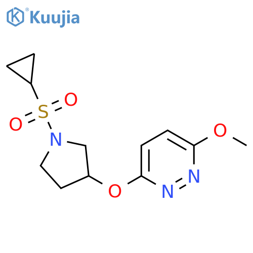 3-{1-(cyclopropanesulfonyl)pyrrolidin-3-yloxy}-6-methoxypyridazine structure