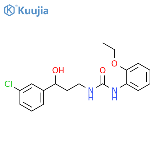 1-3-(3-chlorophenyl)-3-hydroxypropyl-3-(2-ethoxyphenyl)urea structure