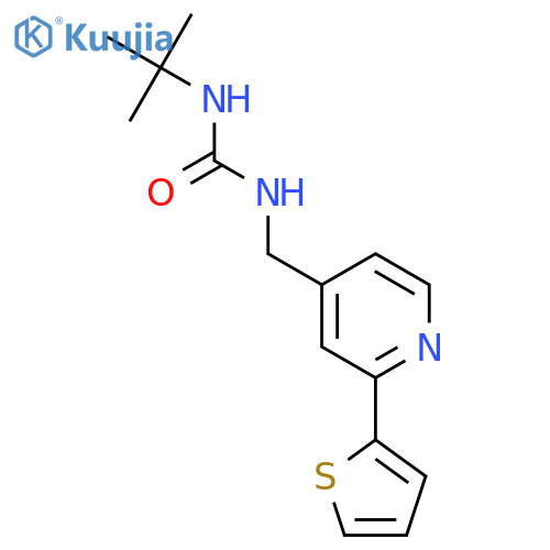 3-tert-butyl-1-{[2-(thiophen-2-yl)pyridin-4-yl]methyl}urea structure