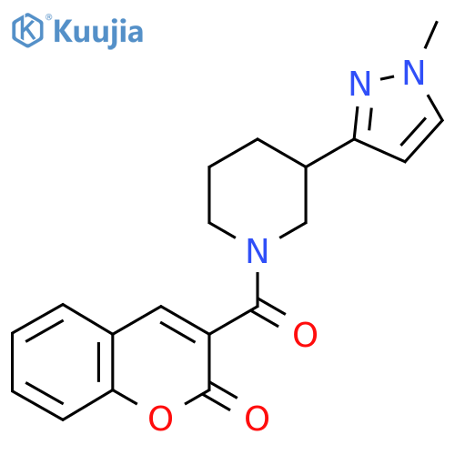 3-3-(1-methyl-1H-pyrazol-3-yl)piperidine-1-carbonyl-2H-chromen-2-one structure