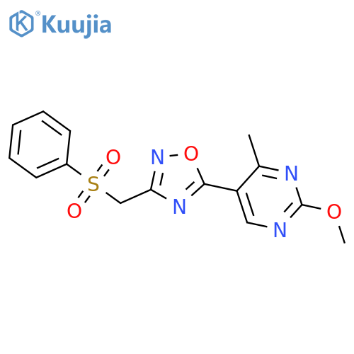 5-{3-[(benzenesulfonyl)methyl]-1,2,4-oxadiazol-5-yl}-2-methoxy-4-methylpyrimidine structure