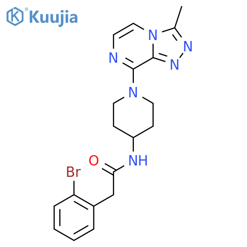 2-(2-bromophenyl)-N-(1-{3-methyl-1,2,4triazolo4,3-apyrazin-8-yl}piperidin-4-yl)acetamide structure