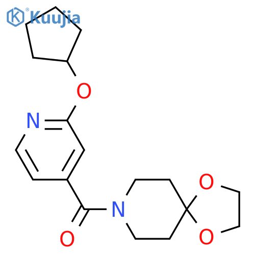 (2-(Cyclopentyloxy)pyridin-4-yl)(1,4-dioxa-8-azaspiro[4.5]decan-8-yl)methanone structure