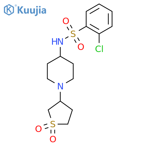 2-chloro-N-1-(1,1-dioxo-1lambda6-thiolan-3-yl)piperidin-4-ylbenzene-1-sulfonamide structure