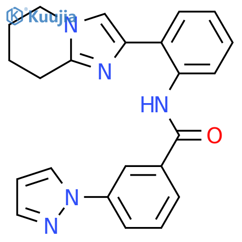 N-(2-{5H,6H,7H,8H-imidazo1,2-apyridin-2-yl}phenyl)-3-(1H-pyrazol-1-yl)benzamide structure