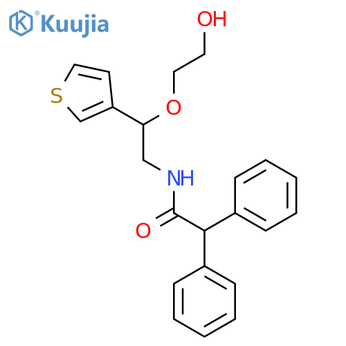 N-2-(2-hydroxyethoxy)-2-(thiophen-3-yl)ethyl-2,2-diphenylacetamide structure