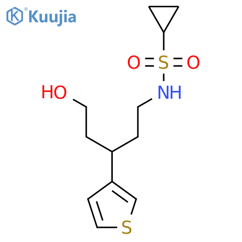 N-[5-hydroxy-3-(thiophen-3-yl)pentyl]cyclopropanesulfonamide structure
