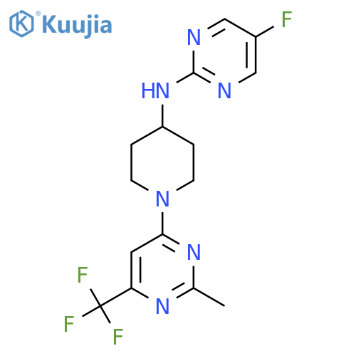 5-fluoro-N-{1-[2-methyl-6-(trifluoromethyl)pyrimidin-4-yl]piperidin-4-yl}pyrimidin-2-amine structure