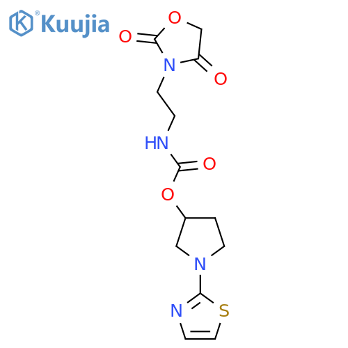 1-(1,3-thiazol-2-yl)pyrrolidin-3-yl N-2-(2,4-dioxo-1,3-oxazolidin-3-yl)ethylcarbamate structure