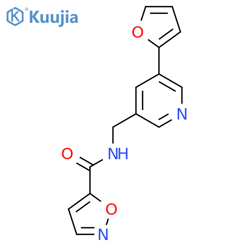 N-{5-(furan-2-yl)pyridin-3-ylmethyl}-1,2-oxazole-5-carboxamide structure