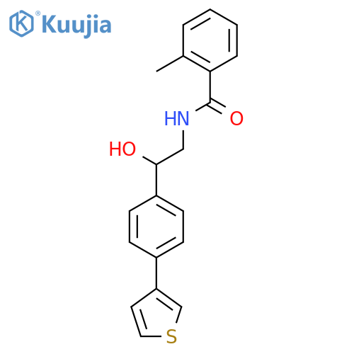 N-{2-hydroxy-2-[4-(thiophen-3-yl)phenyl]ethyl}-2-methylbenzamide structure