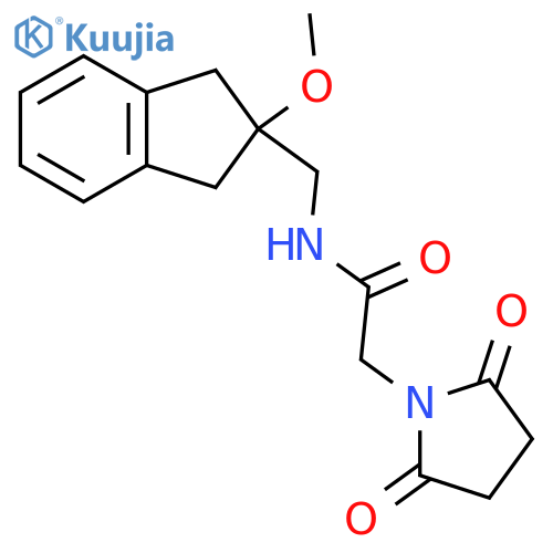 2-(2,5-dioxopyrrolidin-1-yl)-N-[(2-methoxy-2,3-dihydro-1H-inden-2-yl)methyl]acetamide structure
