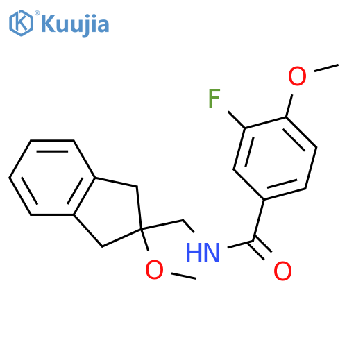 3-fluoro-4-methoxy-N-[(2-methoxy-2,3-dihydro-1H-inden-2-yl)methyl]benzamide structure
