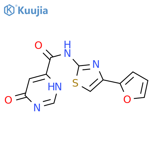 N-[4-(furan-2-yl)-1,3-thiazol-2-yl]-6-hydroxypyrimidine-4-carboxamide structure