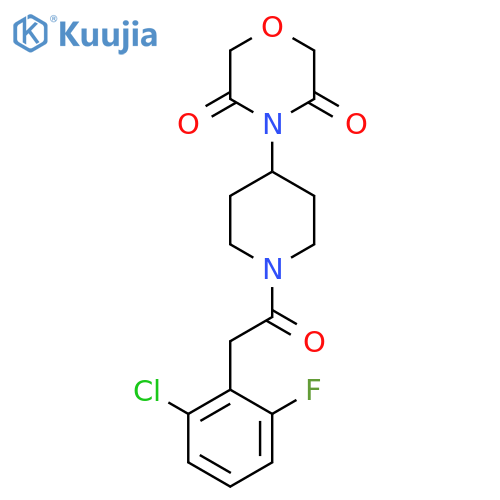 4-{1-[2-(2-chloro-6-fluorophenyl)acetyl]piperidin-4-yl}morpholine-3,5-dione structure