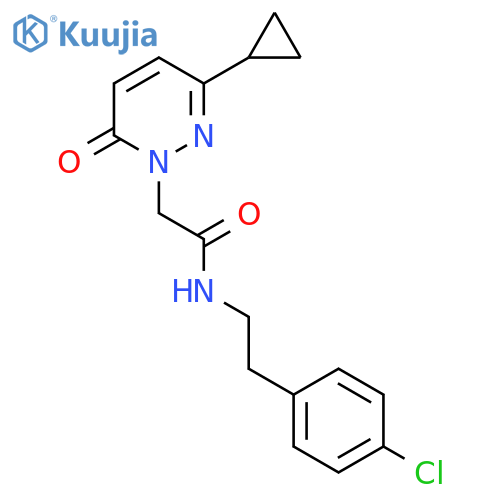N-[2-(4-chlorophenyl)ethyl]-2-(3-cyclopropyl-6-oxo-1,6-dihydropyridazin-1-yl)acetamide structure