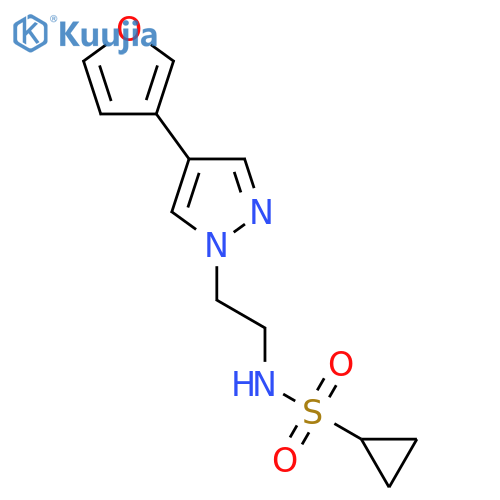 N-{2-[4-(furan-3-yl)-1H-pyrazol-1-yl]ethyl}cyclopropanesulfonamide structure