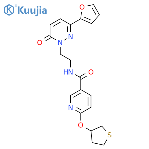 N-(2-(3-(furan-2-yl)-6-oxopyridazin-1(6H)-yl)ethyl)-6-((tetrahydrothiophen-3-yl)oxy)nicotinamide structure