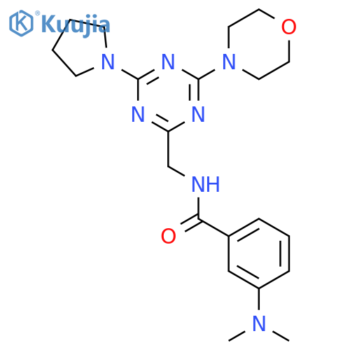 3-(dimethylamino)-N-{4-(morpholin-4-yl)-6-(pyrrolidin-1-yl)-1,3,5-triazin-2-ylmethyl}benzamide structure