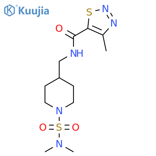N-{[1-(dimethylsulfamoyl)piperidin-4-yl]methyl}-4-methyl-1,2,3-thiadiazole-5-carboxamide structure
