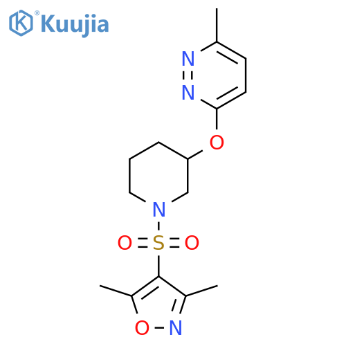 3-({1-[(3,5-dimethyl-1,2-oxazol-4-yl)sulfonyl]piperidin-3-yl}oxy)-6-methylpyridazine structure