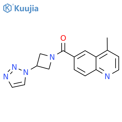 (3-(1H-1,2,3-triazol-1-yl)azetidin-1-yl)(4-methylquinolin-6-yl)methanone structure