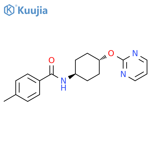 4-methyl-N-[(1r,4r)-4-(pyrimidin-2-yloxy)cyclohexyl]benzamide structure