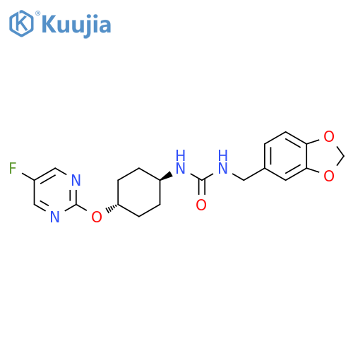 3-[(2H-1,3-benzodioxol-5-yl)methyl]-1-[(1r,4r)-4-[(5-fluoropyrimidin-2-yl)oxy]cyclohexyl]urea structure