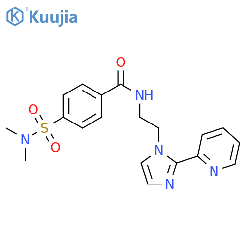 4-(dimethylsulfamoyl)-N-{2-[2-(pyridin-2-yl)-1H-imidazol-1-yl]ethyl}benzamide structure