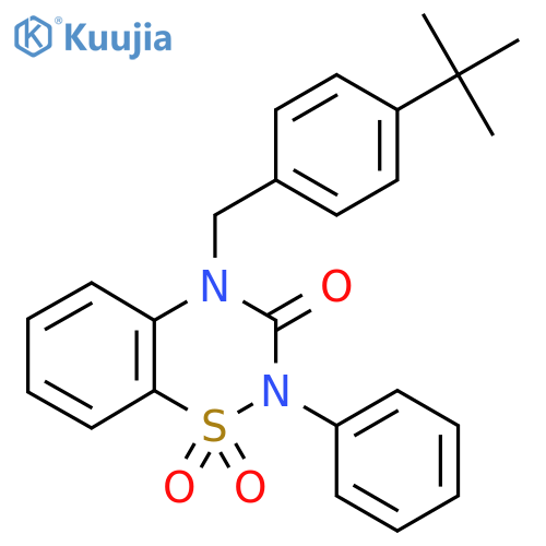 4-[(4-tert-butylphenyl)methyl]-2-phenyl-3,4-dihydro-2H-1lambda6,2,4-benzothiadiazine-1,1,3-trione structure