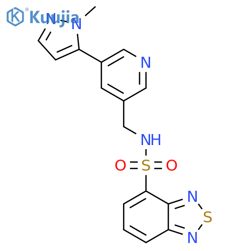 N-{5-(1-methyl-1H-pyrazol-5-yl)pyridin-3-ylmethyl}-2,1,3-benzothiadiazole-4-sulfonamide structure