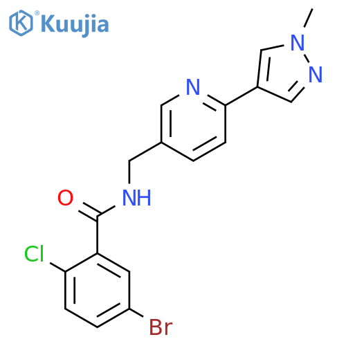 5-bromo-2-chloro-N-{6-(1-methyl-1H-pyrazol-4-yl)pyridin-3-ylmethyl}benzamide structure