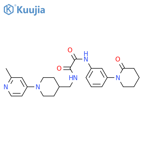 N-[[1-(2-methylpyridin-4-yl)piperidin-4-yl]methyl]-N'-[3-(2-oxopiperidin-1-yl)phenyl]oxamide structure