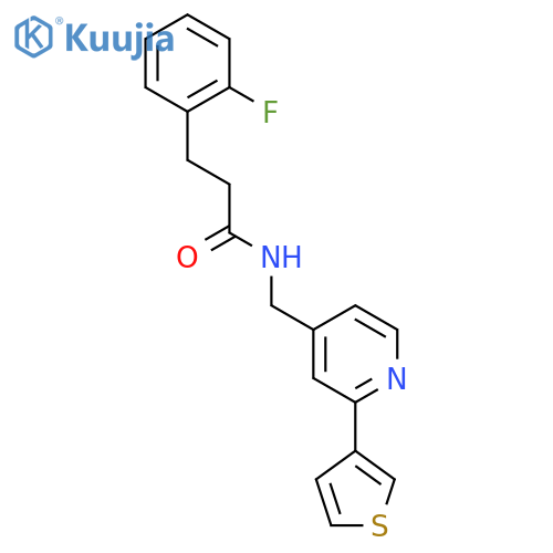 3-(2-fluorophenyl)-N-{2-(thiophen-3-yl)pyridin-4-ylmethyl}propanamide structure