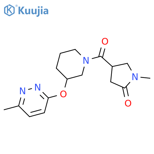 1-methyl-4-{3-[(6-methylpyridazin-3-yl)oxy]piperidine-1-carbonyl}pyrrolidin-2-one structure
