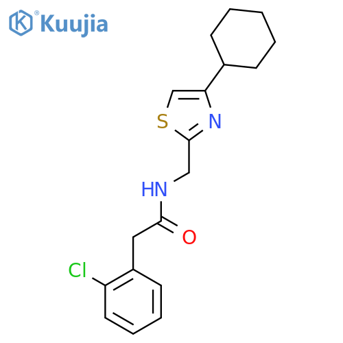 2-(2-chlorophenyl)-N-(4-cyclohexyl-1,3-thiazol-2-yl)methylacetamide structure