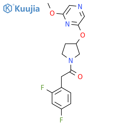 2-(2,4-difluorophenyl)-1-{3-[(6-methoxypyrazin-2-yl)oxy]pyrrolidin-1-yl}ethan-1-one structure