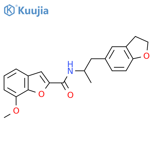 N-[1-(2,3-dihydro-1-benzofuran-5-yl)propan-2-yl]-7-methoxy-1-benzofuran-2-carboxamide structure