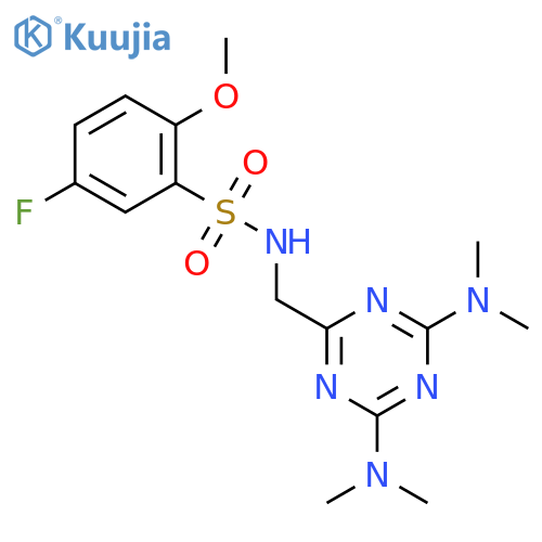 N-{4,6-bis(dimethylamino)-1,3,5-triazin-2-ylmethyl}-5-fluoro-2-methoxybenzene-1-sulfonamide structure